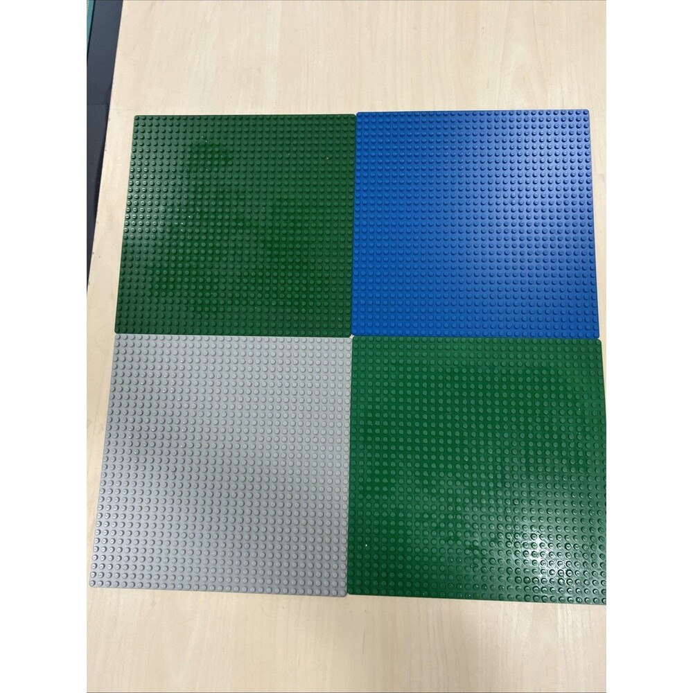 Lot 4 LEGO City Base Plates green 32x32 Stud building baseplate blue gray